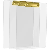 Acryl-klemmbrett, Transparentes Acryl-klemmbrett, 3-teiliges Modisches A4-klemmbrett-set, Klemmbrett Mit Clip (gold)