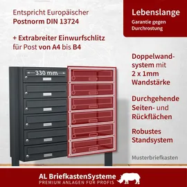 AL Briefkastensysteme Standbriefkasten 15 Fach Anthrazitgrau