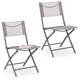 Relaxdays Gartenstuhl Klappstuhl 2er Set 120 x 60 x 90 cm beige