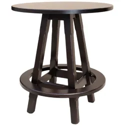 Casa Padrino Luxus Stehtisch mit Fußstütze Dunkelbraun Ø 100 x H. 110 cm - Runder Massivholz Tisch - Runder Massivholz Bartisch - Massivholz Möbel - Bar Möbel - Gastronomie Möbel