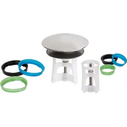 Austauschstopfen Universal (Ausführung: Ersatz Ablaufstopfen UP&Down für 30mm 1'' und 38mm 11/4'' Garnituren. Kunststoff/Chrom Abdeckung)
