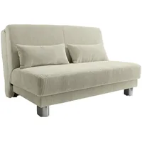Home Affaire Schlafsofa HOME AFFAIRE "Gina", beige (ecru), B:80cm H:86cm T:195cm, Sofas, Schlafsofa, mit einem Handgriff vom Sofa zum Bett