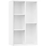 vidaXL Bücherregal/Sideboard Weiß 50x25x80 cm Holzwerkstoff