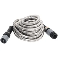 VidaXL Gartenschlauch mit Sprühdüse Silbern 0,6" 15 m Edelstahl
