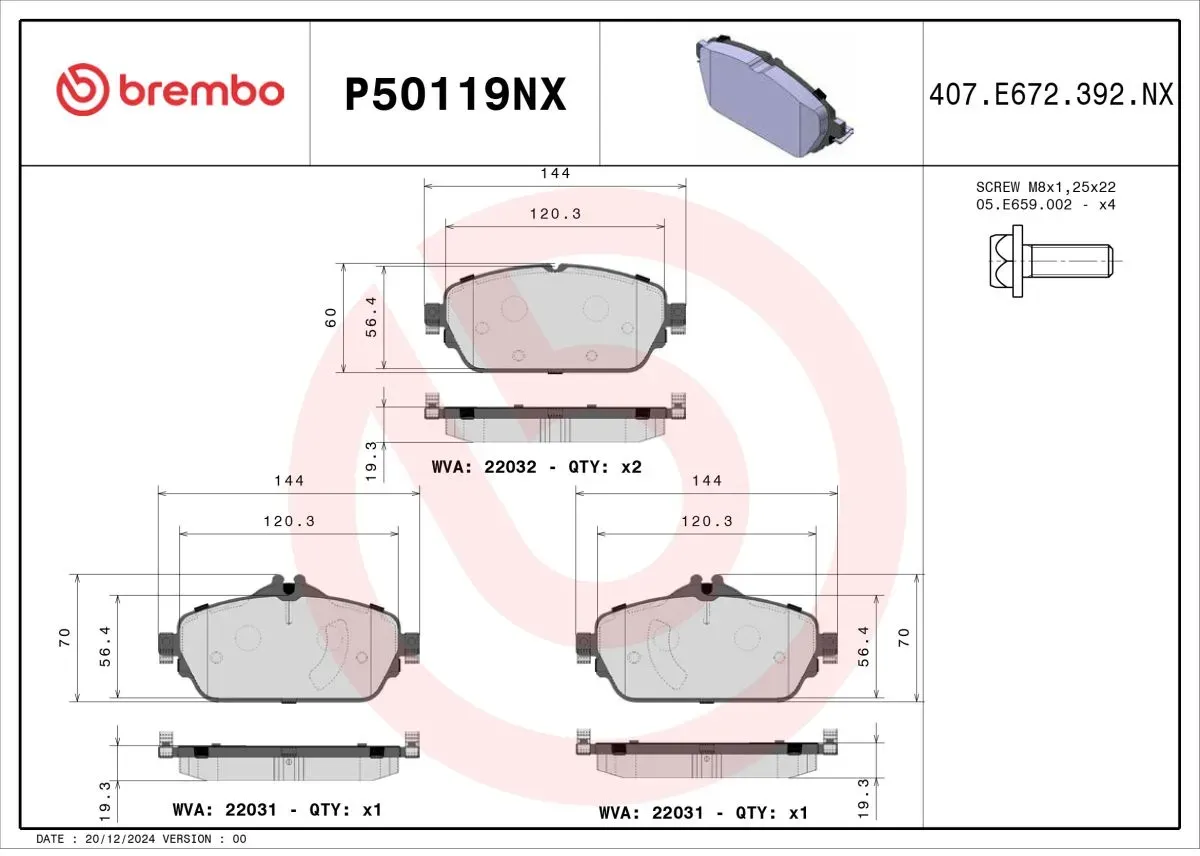 Juego de pastillas de freno XTRA LINE - Ceramic BREMBO P50119NX