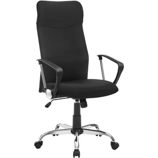 Songmics Bürostuhl, OBN034B01 Stoff schwarz, Gestell silber