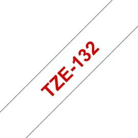 Brother TZe-132 12mm rot auf transparent
