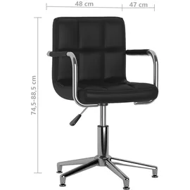 vidaXL Esszimmerstuhl Drehbar Schwarz Kunstleder