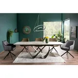 Esstisch Infinity AMBER BIANCO – Ausziehbar 90x160–240 cm - Weiß/Schwarz