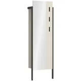 Lomadox Garderobenpaneel SLANO-129, kaschmir dunkelgrau Klapphaken Kleiderstange Spiegel braun