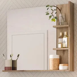 inn.furn Spiegel Eiche Badspiegel mit Regal 79 x 73 cm Tomaso