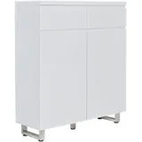 Mid.you Schuhschrank, Weiß, Weiß Hochglanz, Metall, Holzwerkstoff, 8 Fächer, 2 Schubladen, 111x126x38 cm, Garderobe, Schuhaufbewahrung, Schuhschränke