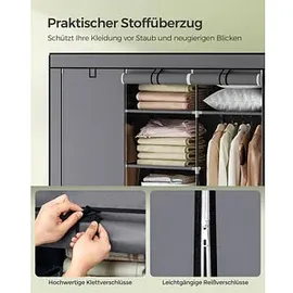 Songmics Stoffschrank, RYG12G grau 150,0 x 45,0 x 175,0 cm, 1 St.