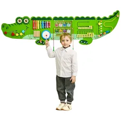 VEVOR Wandspiel Wand-Spieltafel Motorikbrett Krokodil-Aktivitätswand 9 Spiele