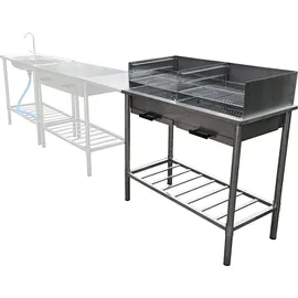Westerholt Grilltisch aus Edelstahl silber