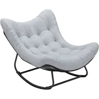 Outsunny Rattan Schaukelstuhl Gartenbank 98 x 111 x 74 cm grau