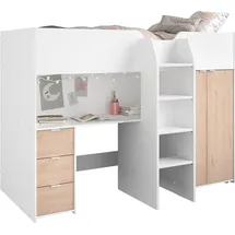 Parisot Hochbett Tom 90 x 200 cm Eiche braun