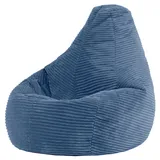 I.C.O.N. Icon Dalton Sitzsack Kinder, Denimblau, Flauschiger Cord Stoff, Sitzsack Cord mit Füllung, Bequemer Kinder Gaming Sessel, Kuschelsessel, Lese Sessel, Schlafzimmer, Kinderzimmer, Spielzimmer