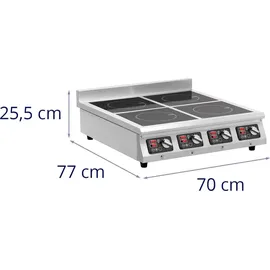 Royal Catering Induktionsplatte 4 x 3500 W 4 x 20 cm Timer