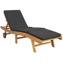 vidaXL Sonnenliege 1 St. klappbar 200 x 60 x 80 cm Braun/Dunkelgrau