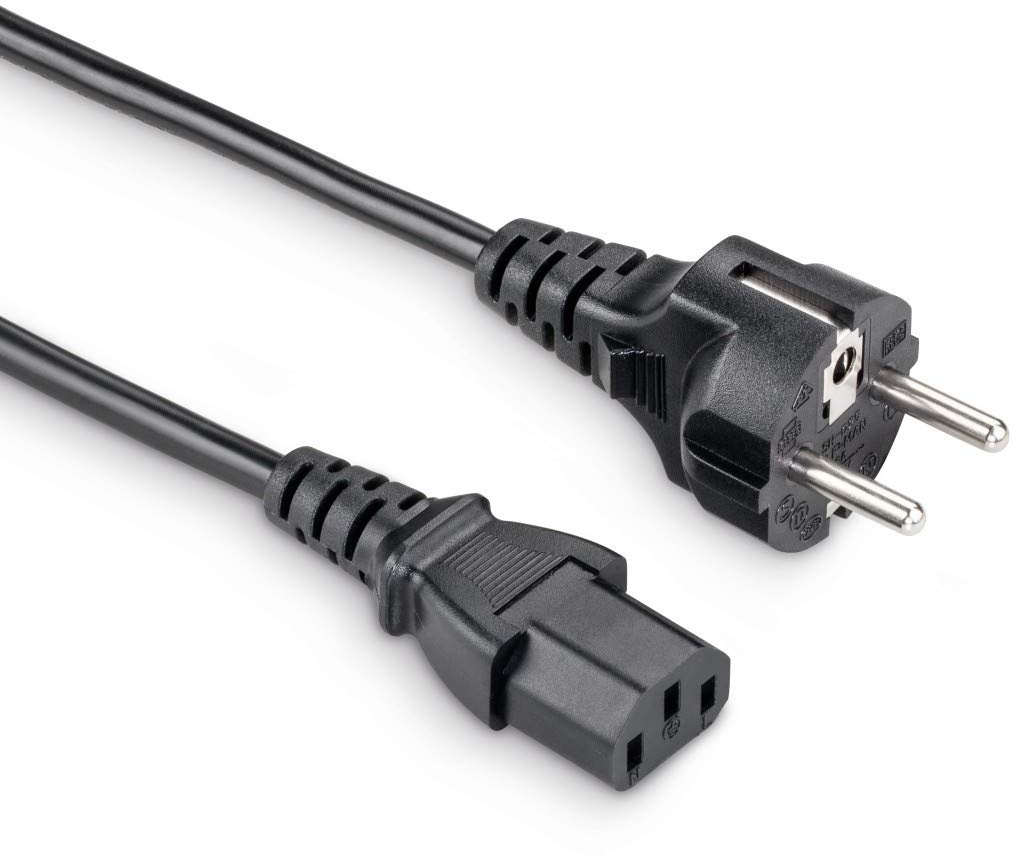 Hama Netzkabel für Kaltgeräte 1,5 m (PC Stromkabel für Monitor, Drucker, PS3 / PS4 PRO, 3 polig) Kaltgeräte-Anschlusskabel schwarz