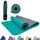 Donic Schildkröt Yogamatte, Petrol-Grey, 4mm, PVC-frei, im Carrybag