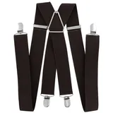 axy Hosenträger Herren Hosenträger 4 Stabile Clips X-Form 3,5cm Breit verstellbar und elastisch 120cm Lang braun