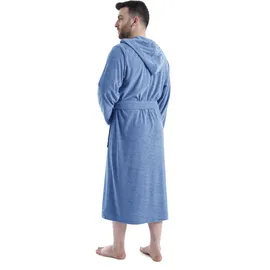 OTTO home Herrenbademantel OTTO HOME "Nela, ideal für Sauna & Spa, Hotelbademantel, Morgenmantel" Gr. XXL, blau, L:125cm, Leichtfrottee, Hausmäntel, Herrenbademantel, einfarbig, S-4XL, mit Reißverschluss, Topseller