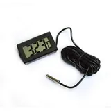 Digitaler Lcd-thermometer-temperaturmonitor Mit Wasserdichter Externer Sonde Für Kühlschrank/gefrierschrank – Aquarium, Wassertemperatur, Fischtank, 2 M, Schwarz