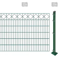 Arvotec Doppelstabmattenzaun »EASY 120 zum Aufschrauben "Karo" mit Zierleiste«, Zaunhöhe 120 cm, Zaunlänge 2 - 60 m, 73846946-0 dunkelgrün H/L: 120 cm x 44 m