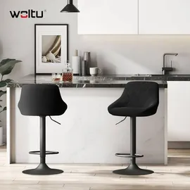 Woltu Barhocker gepolstert 38 x 106 x 38 cm Schwarz