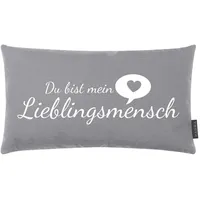 Magma Heimtex Lieblingsmensch Sofakissen 30 x 50 cm Grau