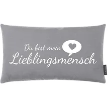 Magma Heimtex Lieblingsmensch Sofakissen 30 x 50 cm Grau