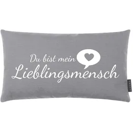 Magma Heimtex Lieblingsmensch Sofakissen 30 x 50 cm Grau