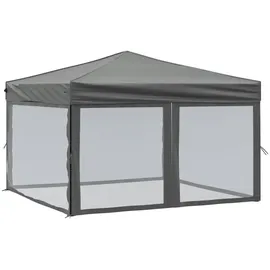 vidaXL Partyzelt Faltbar mit Mesh-Seitenwänden Anthrazit 3x3 m