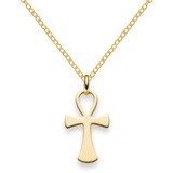 HOPLO Kreuzanhänger Anhänger Kreuz 585 Gold mit Kette 2,6 mm 585 Gold, Made in Germany 45 cm Damengröße