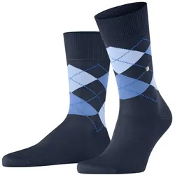 Burlington Herren Socken - Manchester, Rautenmuster, Bio-Baumwolle Blau 40-46
