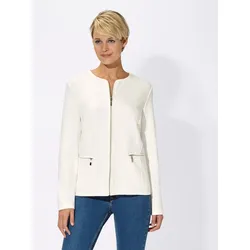 Jackenblazer CASUAL LOOKS "Jersey-Blazer", Damen, Gr. 36, weiß, 100% Baumwolle, Langarm, Blazer