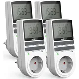 Ansmann 4x Digitale Wochenzeitschaltuhr, LCD-Display 3680W, 10 Schaltzeiteiten