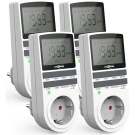 Ansmann 4x Digitale Wochenzeitschaltuhr, LCD-Display 3680W, 10 Schaltzeiteiten