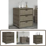 Gartenschrank Grau 55x59x69 cm Poly Rattan - Outdoor-Schrank - Gartenschrank - Stauraum - Gartenorganisation - Polyrattan