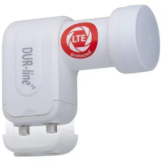 Dur-Line +Ultra Twin LNB - 2 Teilnehmer weiß - mit LTE-Filter [ Test SEHR GUT *] 2-Fach, digital mit Wetterschutz, Full HD, 4K,Premium-Qualität