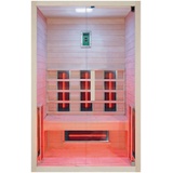 RORO Sauna & Spa Infrarotkabine ABN Z432, BxTxH: 131 x 102 x 198 cm, 45 mm, Fronteinstieg, inkl Fußboden und Steuergerät beige