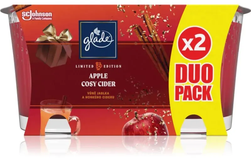 GLADE Cosy Apple Cider Duftkerze Duo 2x129 g