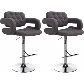 CLP 2er Set Barhocker Dublin Mit Stoff-Bezug I Höhenverstellbar