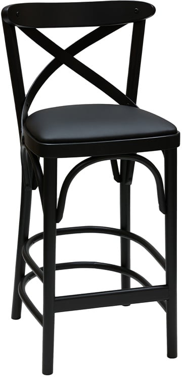 Bistro-Barhocker massives Buchenholz schwarz H65 MARCEL