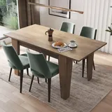 Dmora Ausziehtisch Pizzoli 160x80x78h cm Nussbaum Braun, ausziehbar mit zentraler Verlängerungsmechanismus - Braun