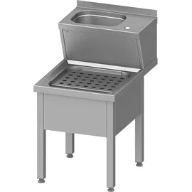 Stalgast Handwasch- und Ausgussbecken-Kombination, 500x700x850 mm, mit klappbaren Abstellrost, mit Aufkantung, verschweißt