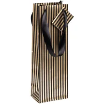 eurowrap Clairefontaine 212912C - Geschenktasche - Tüte Premium, Format Flasche (12,5x9x38 cm), 210g, Gold - Schwarz, geeignet für Champagne und Wein Flaschen, Eurowrap, 1 Stück