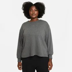NIKE Damen Sweatshirt CORE FRNCH TRRY FLC, BLACK/HTR/DK SMOKE GREY, XS